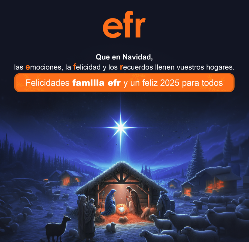 La estrella de Belén iluminando el nacimiento de Jesús nos recuerda el amor, la unión y la alegría de la Navidad. Que en Navidad, las emociones, la felicidad y los recuerdos llenen vuestros hogares. Felicidades familia efr y un feliz 2025 para todos.